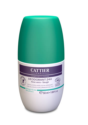 Cattier Deodorant roll-on 24h aloe vera-salie bio 50ml